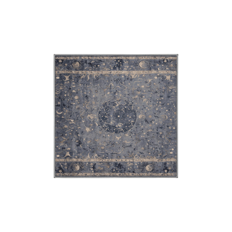 Tapis gris lavable à la machine, Carré 5 pi