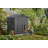 Keter Darwin  6x 8 ft. Durable Resin Outdoor Storage Shed With Floor and Double Doors for Garden Patio Furniture and Tools, Graphite