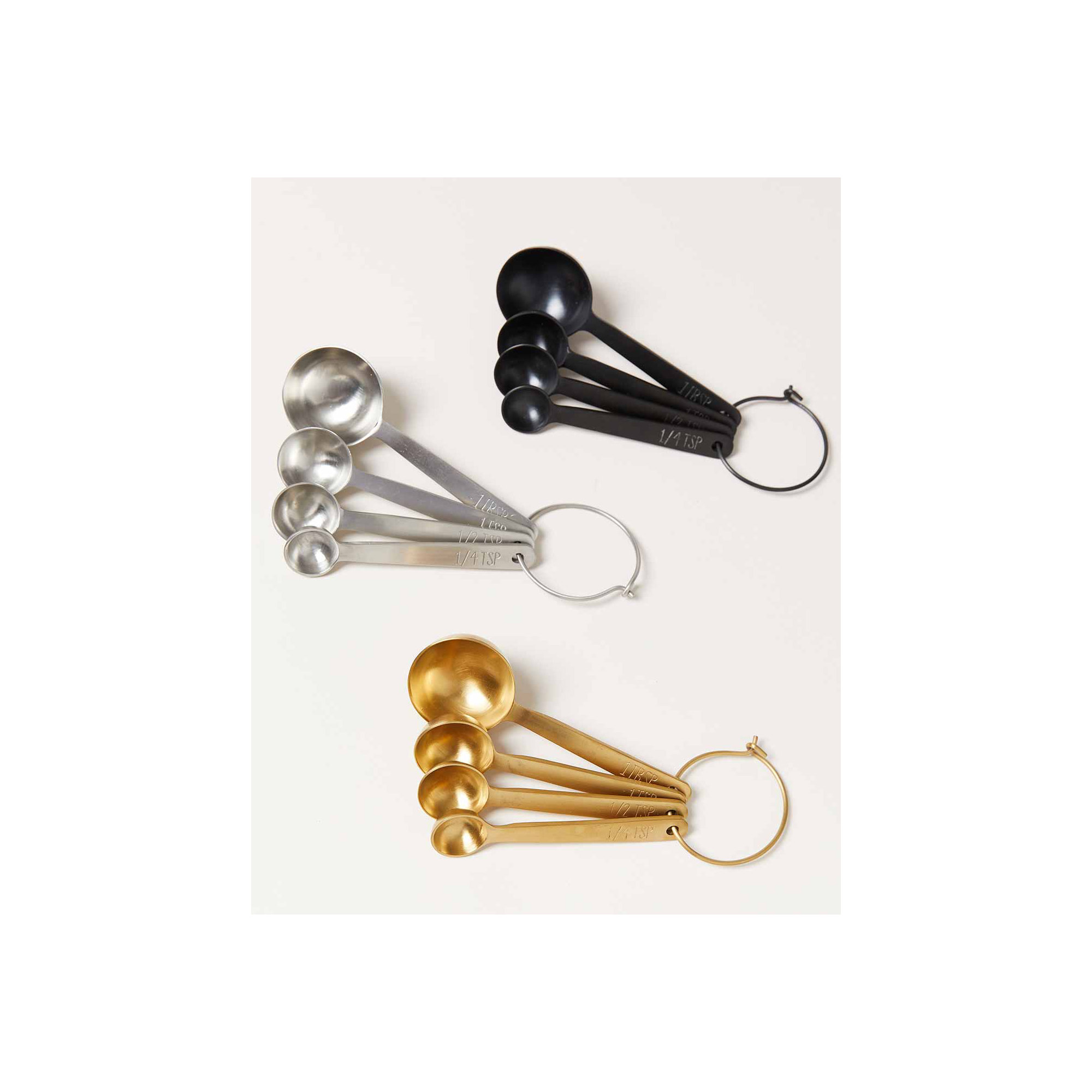 Stowe Measuring Spoon Set, Brushed Silver