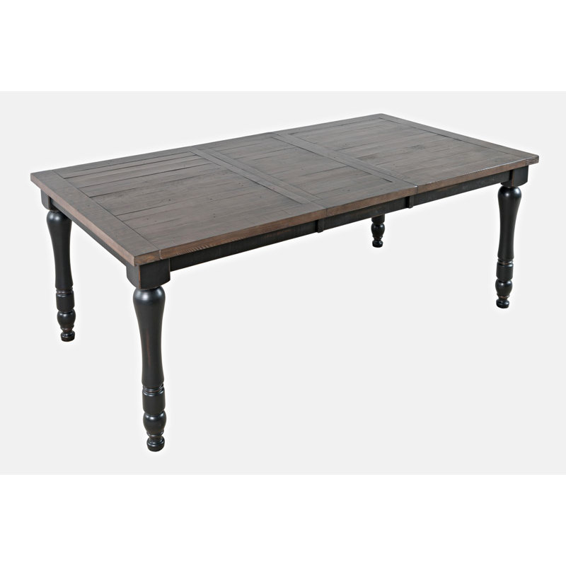 Eradis Three Piece Solid Wood Dining Set With Two Benches, Vintage Black