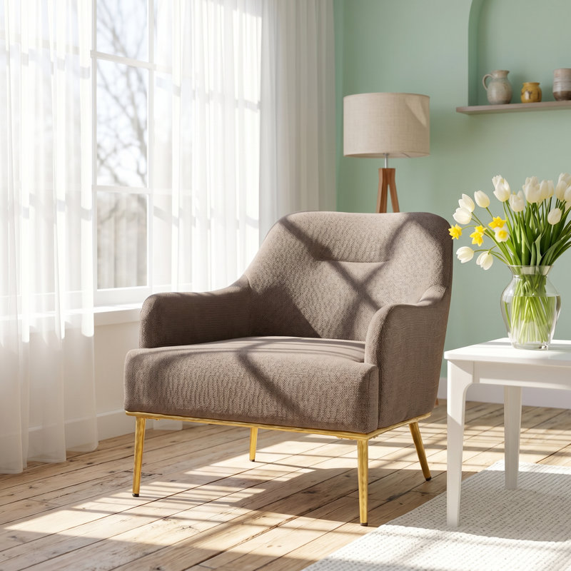 Fauteuil d'appoint moderne en l 31,3 po x P 33,1 po x H 31,1 po, Brown Chenille