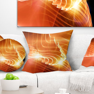 Conception abstraite jaune vif en 3D - coussin abstrait imprimé