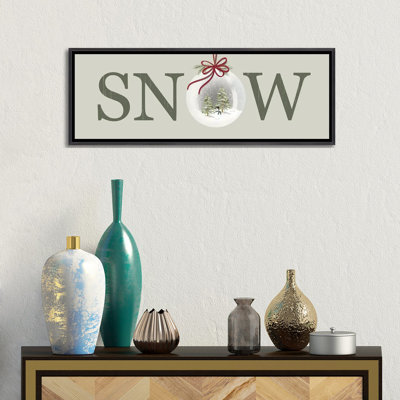 «Christmas SNOW Sign», reproduction d'art sur toile encadrée