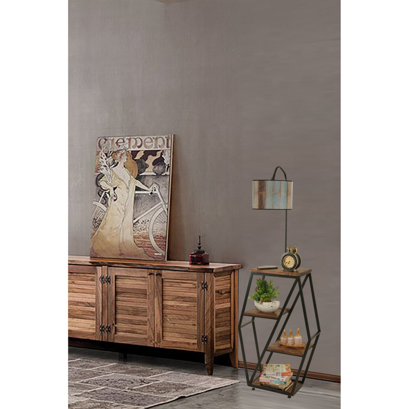 Loyalton 165cm Reading Floor Lamp, Brown