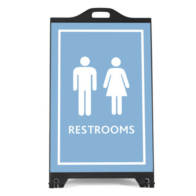 Sandwich Board A-Frame Sidewalk Sign Restrooms