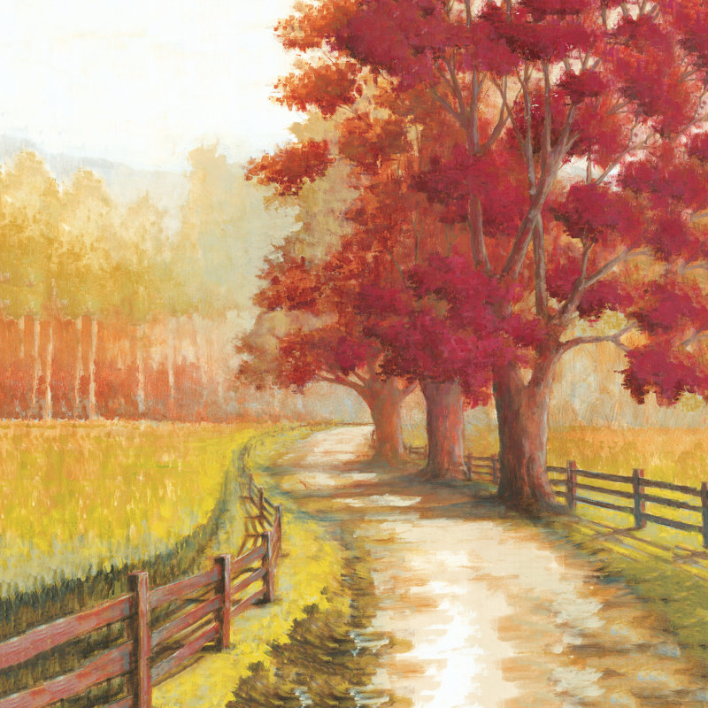 Clôture d’arbre d’automne-impression sur toile, H 12 po x l 12 po