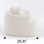 Canapé courbé en éponge à compression complète blanc, canapé compact en chenille 30D sans assemblage pour petits espaces et appartements, L 65 po, 300 lb, 3 coussins