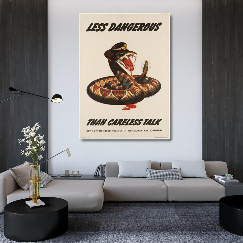 «Less Dangerous Que Careless Talk» par Albert Dorne - Art mural sur toile tendue avec châssis, H 48 po x l 33 po
