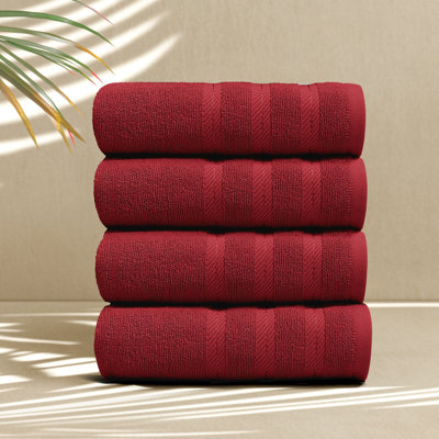  100% Combed Cotton Hand Towels – Ultra Soft & Highly Absorbent, 16" x 28", 4-Piece Set