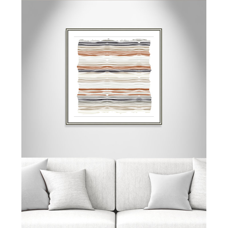 Stripes Square Print by Kimberly Allen, 33.25'' W x 33.25'' H, Matted Print, Argent classique