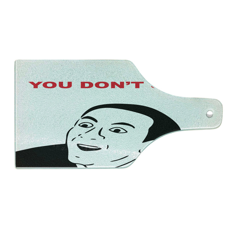 Humorous Black and White Tempered Glass Cutting Board