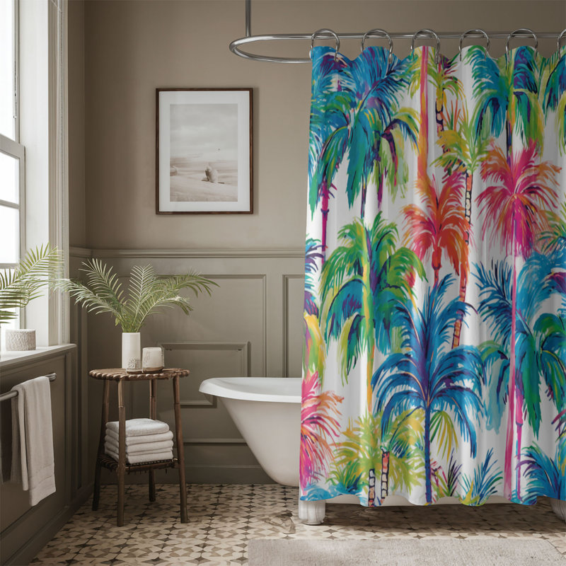 Rideau de douche standard 1 pièce Tropical Cornucopia, H 74 po x l 71 po