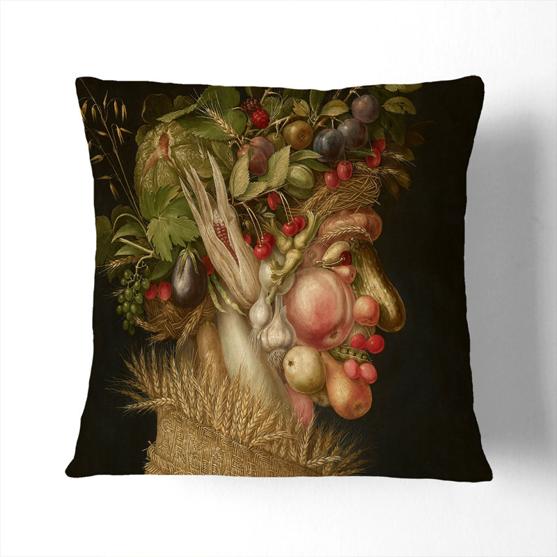 Summer Square Throw Cushion, Black, 40cm H x 40cm W x 15cm D