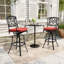 Tabouret de bar pivotant en aluminium 29,65 po avec coussin Sunbrella® Kenya-1379914861
