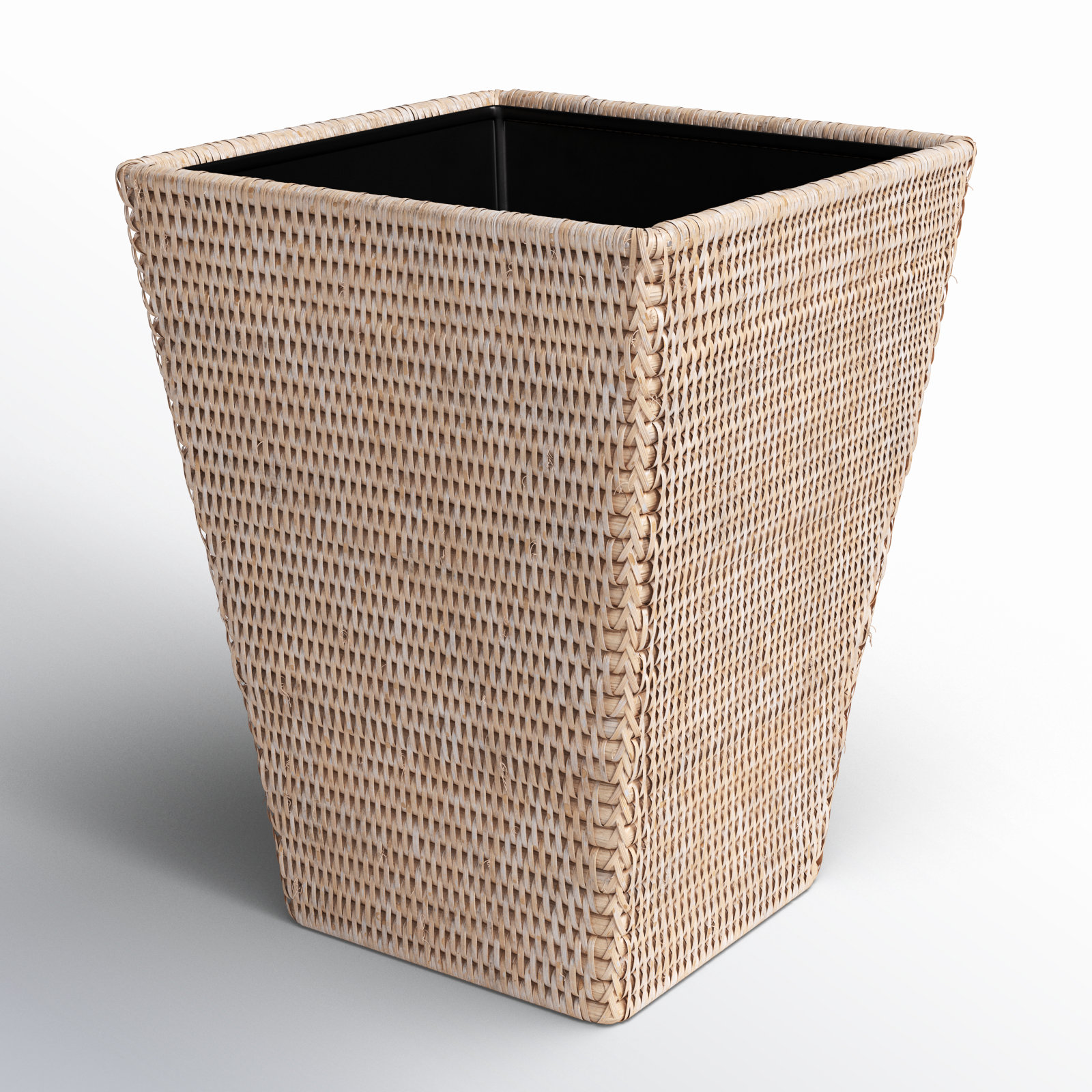 4gal Tapered Waste Basket, White Wash