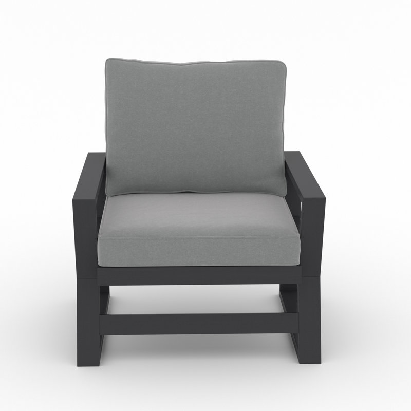Chaise à assise profonde Malibu, blanc, Gris, Gris