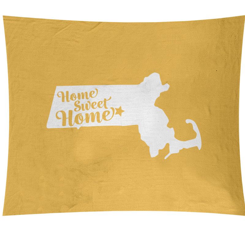 Tapisserie murale Home Sweet Worcester, H 88 po x l 104 po, Jaune