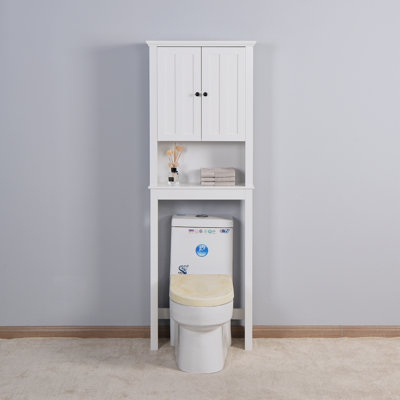 Radium Bathroom Wooden Storage Cabinet Over-The-Toilet Space Saver With A Adjustable Shelf, White -  Lark Manorâ¢, 3CF9B48C62614EE0AED760402505E2BA