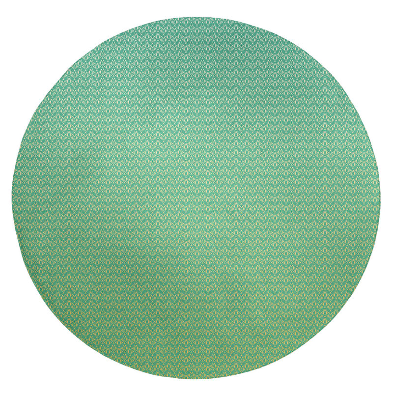 Chenille Geometric Indoor Rug, Round 5'
