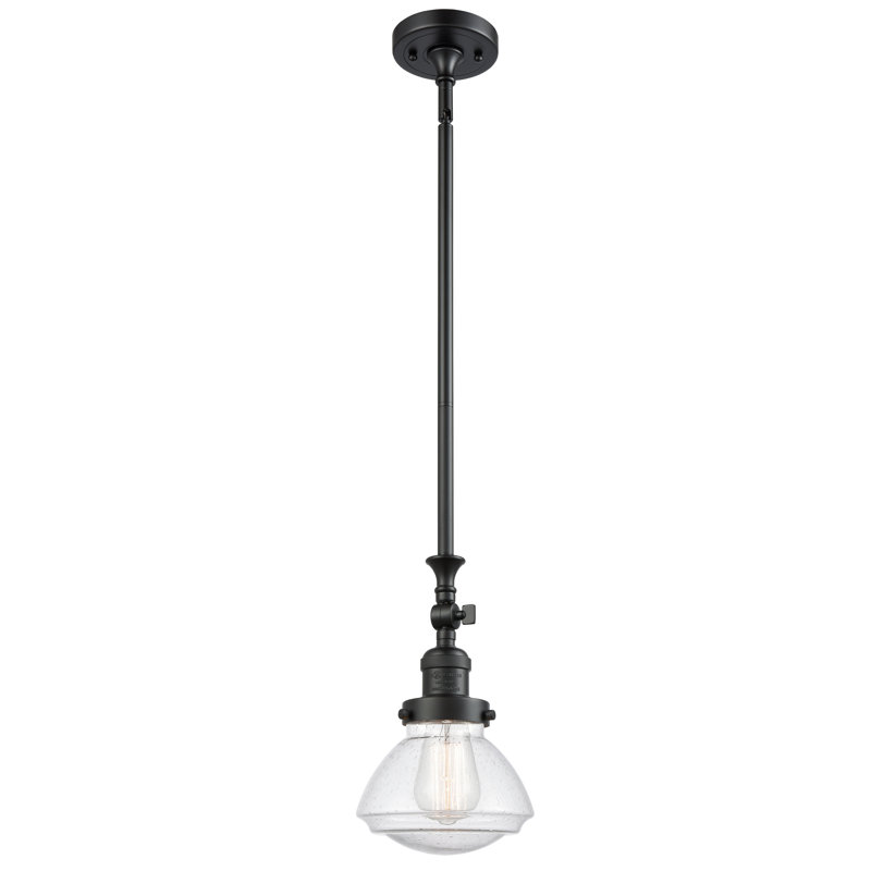 Luminaire suspendu simple à 1 lumière Chesterville, Grainé, Ampoule non incluse, Noir mat