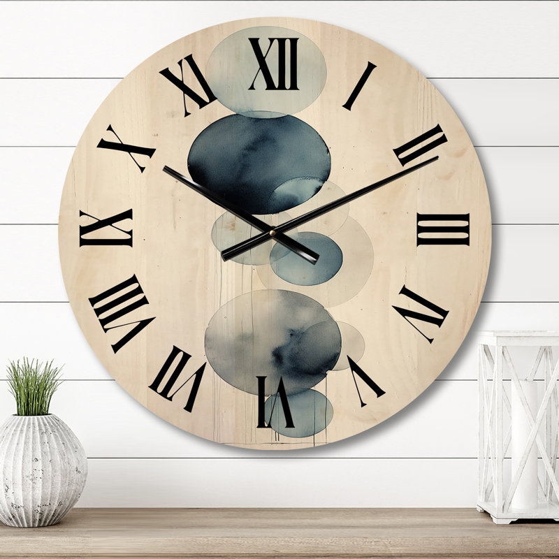 Horloge murale circulaire en bois, Petit