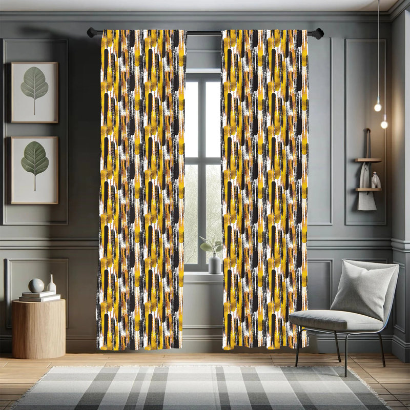 Art Semi-Sheer Rod Pocket Curtain Panels, 28" x 84"
