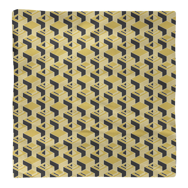 Serviette de table en coton à motif de gratte-ciels à deux couleurs, H 0,1 po x l 22 po x P 22 po, Jaune clair