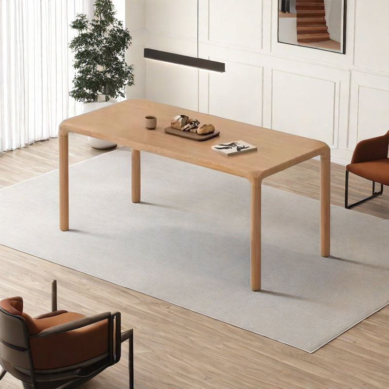 Mykail Ash Solid Wood Dining Table, 31.49" W x 55.11" L