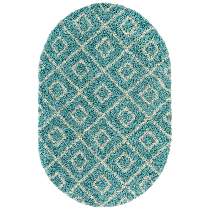 Assis Geometric Indoor Rug, Oval 5'3" x 8'