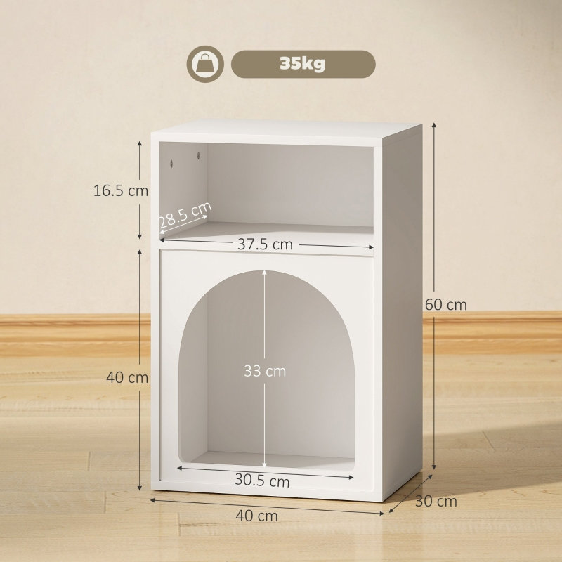 40 cm W Bedside Table, White