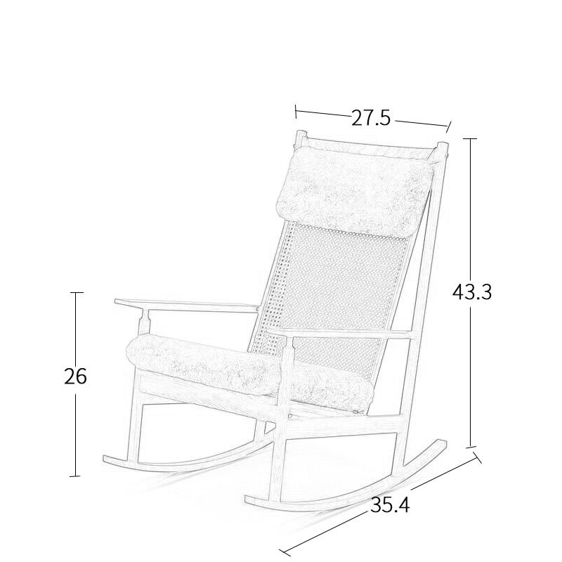 Chaise berçante en bois massif danois