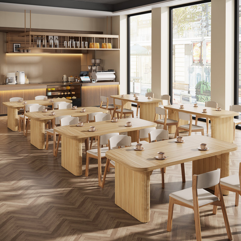 Table de salle à manger en bois de 62 pouces, table de cuisine moderne pour la salle à manger, Naturel