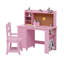 Ensemble de bureau et chaise pour enfants, table d'étude en bois avec tablette de rangement, babillard, ensemble de bureau d'apprentissage pour enfants, table d'écriture