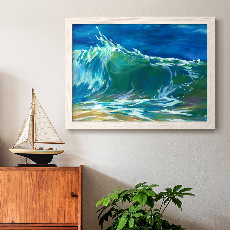 Green Flash encadré sur toile, H 14 po x l 20 po x P 1,5 po, Blanc