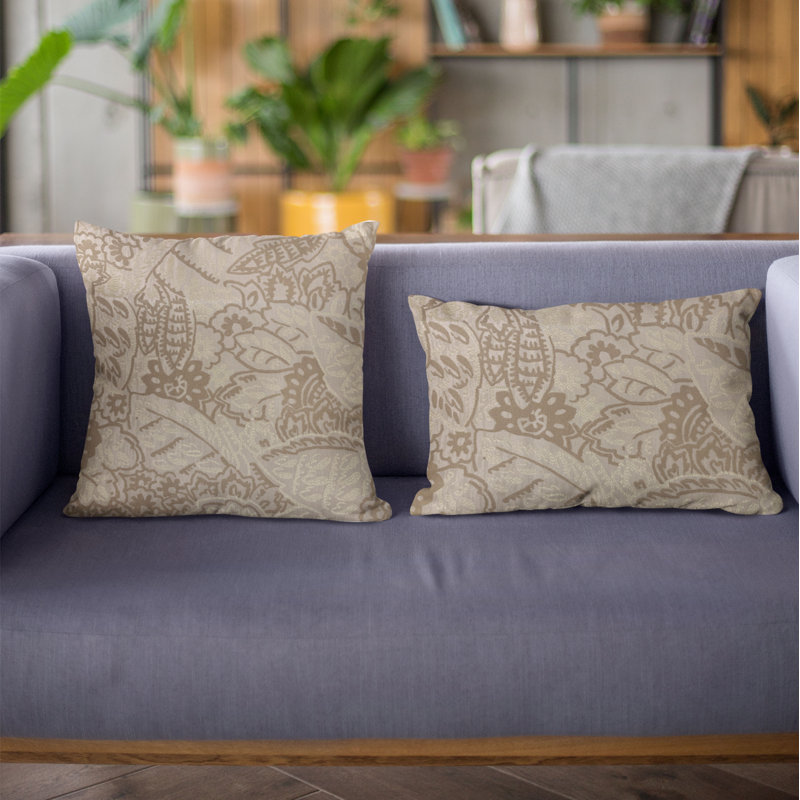 Mustard Floral Reversible Throw Pillow, 26" x 26"