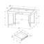 Table d'ordinateur de 48 po de largeur pour usage domestique, stratifié brun, pieds en métal noir, tiroirs de rangement et bureau de bureau, longueur 48 po, structure
