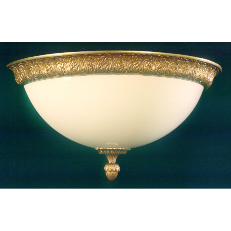 Crespin Glass Flush Mount, Satin French Gold