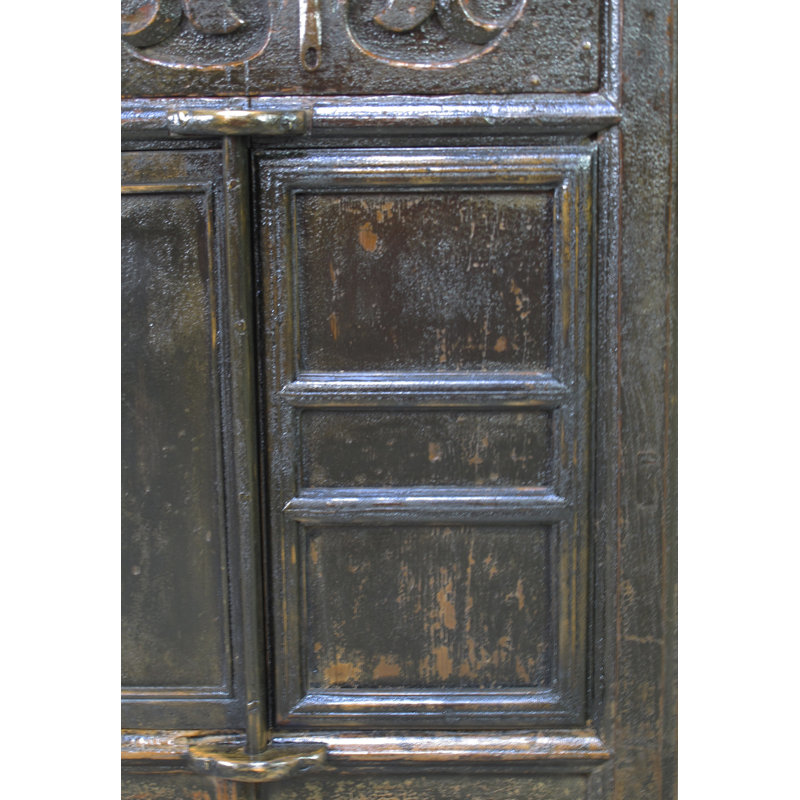 Dual-Drawer Coffer Cabinet with Carved Sides