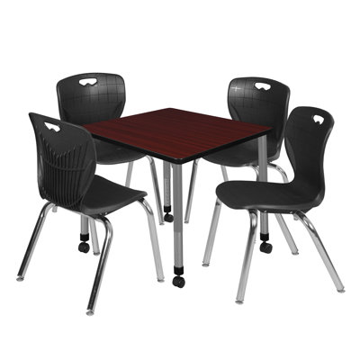 Kee Mobile Square Breakroom Table and Chair Set