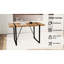 Table à manger 55 po en bois foncé, bords chanfreinés et style 4 avec table, finition, base en métal-448522353-448522355
