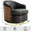 Faux Leather Swivel Barrel Chair-533347387