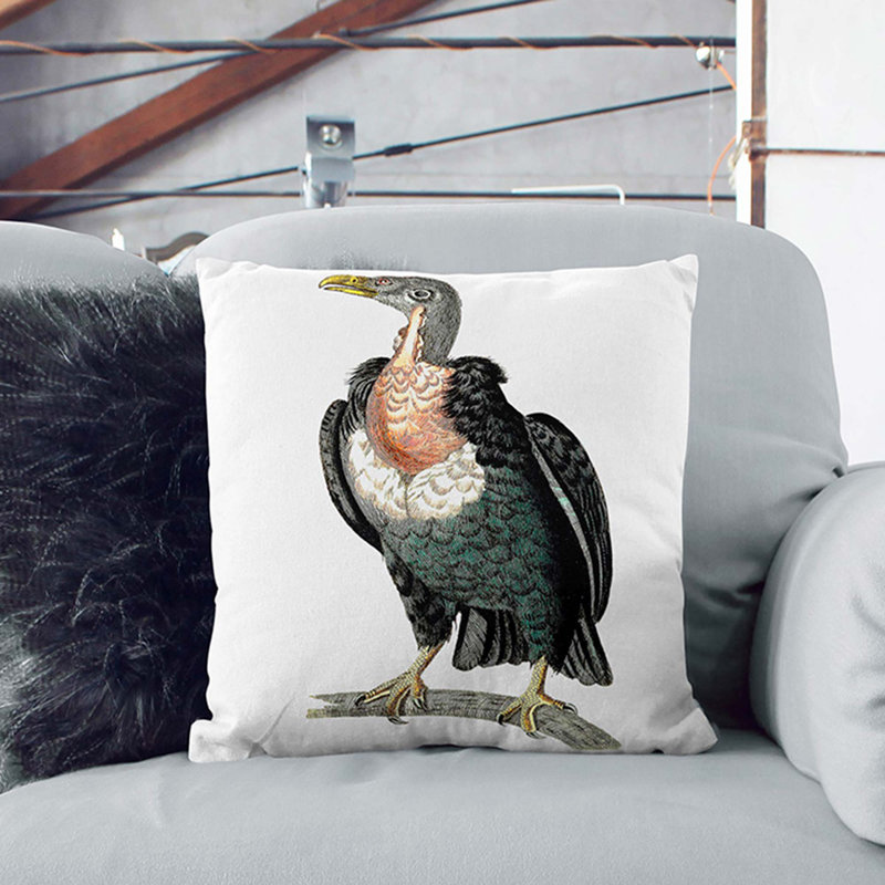 Square Throw Cushion, 40cm H x 40cm W x 15cm D, Black
