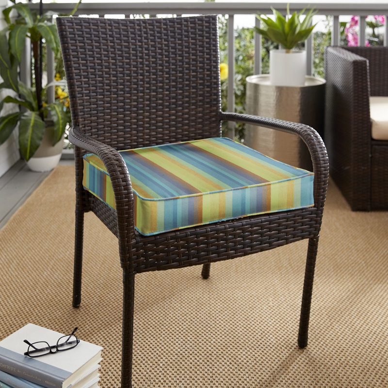 Outdoor Dining Chair Back Cushion, 5" H x 23" W x 25" D, Green