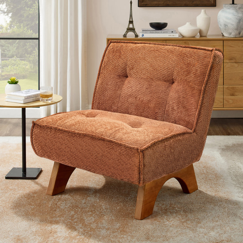 Chaise longue d'appoint rembourrée avec coussin 29,5 po Drayk, Boucle orange