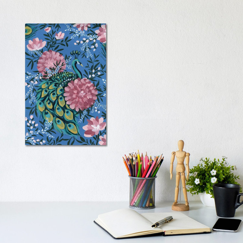 Maximalist Peacock by Yvette St.Amant - No Frame Gallery-Wrapped Canvas Giclée on Canvas, 30.48cm H x 20.32cm W