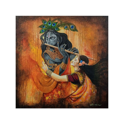 Krishna Deewani - Krishna Devotee | Acrylic On Stretched Canvas | By Survo P Basu