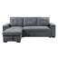 Canapé-lit modulaire réversible en tissu tissé gris de 95 po avec porte-gobelet de rangement Toby-2080513545
