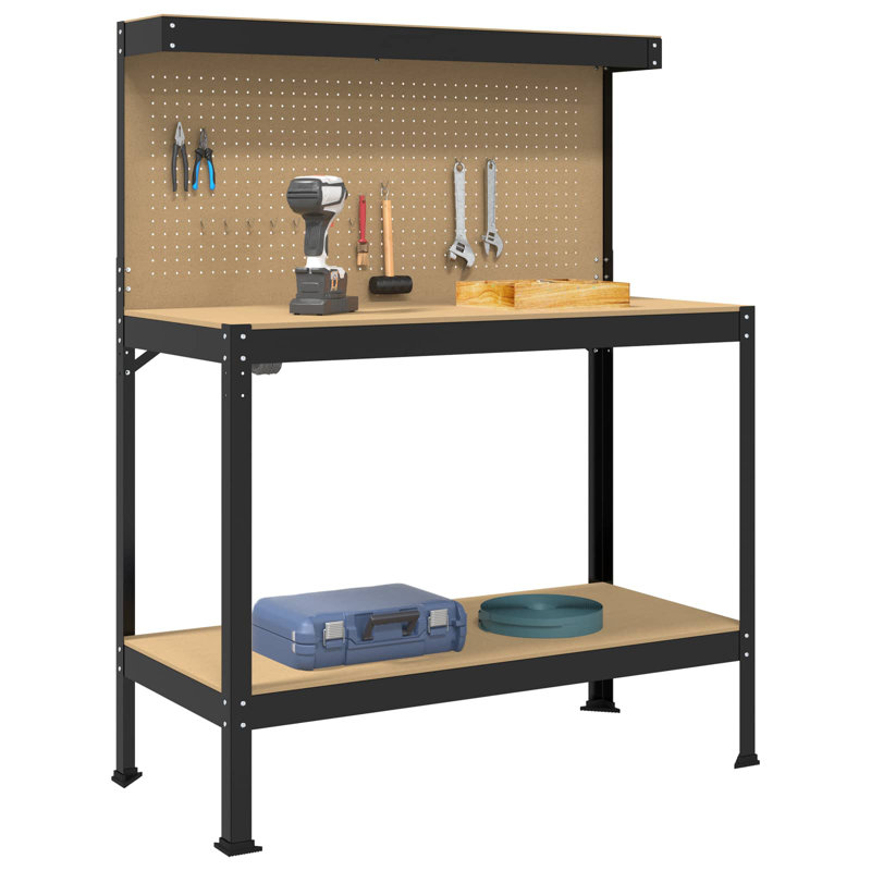 Engineered Wood Top Workbench, 145cm H x 114cm W x 54cm D