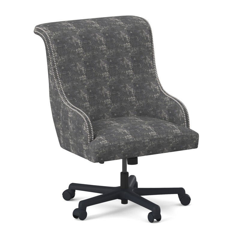 Madison Executive Chair, Polished Nickel Small, Filigree Ivory