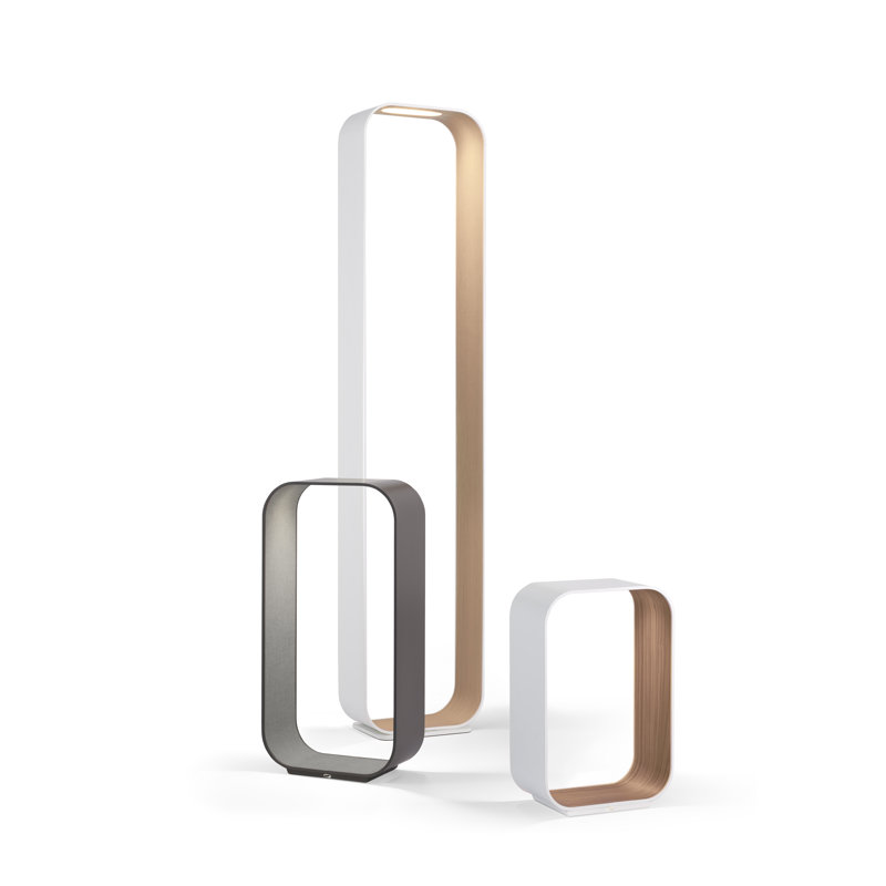 Contour Floor Lamp, White/White Oak